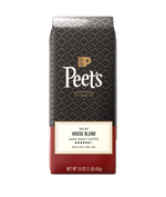 Peet's Coffee bag with black and red design on a white background