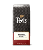 Peet's Aged Sumatra coffee bag on a traansparent background