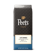 Peet's Coffee bag with 'Café Domingo' on a green background