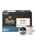 Peet's Big Bang K-Cup pods packaging with two pods on a white background