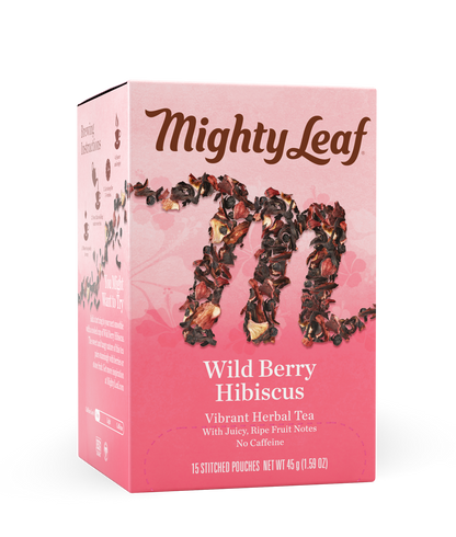 Mighty Leaf Wild berry hibiscus tea - 15 ct pouches