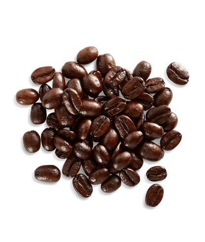 Peet's Organic French Roast Coffee beans shown up close with detail